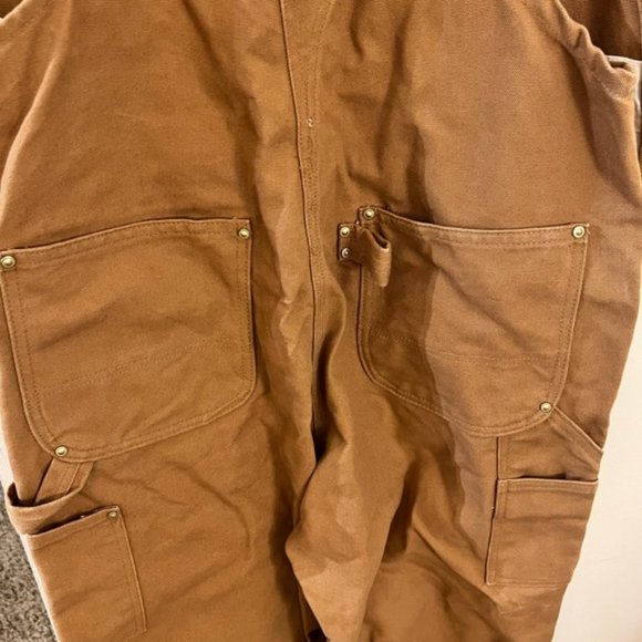 NWOT 36x32 Carhartt Bib Brown Mens Relaxed Fit Duck Bib Overall R01 BRN - Picture 5 of 7